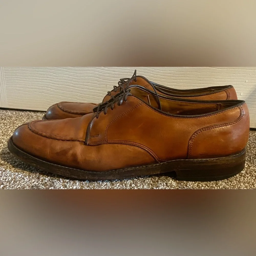 Allen Edmonds Men's Brown Leather Stockbridge Split Toe Blucher Derby Size 10D